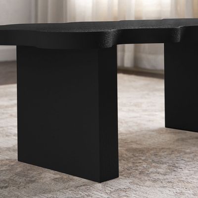 Ripple Coffee Table – Elegant Modern Rectangle Center Table with Wavy Design
