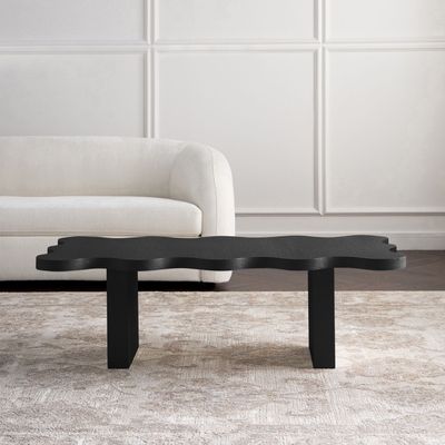 Ripple Coffee Table – Elegant Modern Rectangle Center Table with Wavy Design
