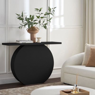 Circle Console Table – Luxury Modern Entryway Console with Unique Circular Base for Elegant Home Décor