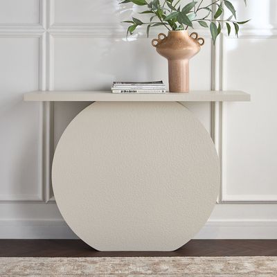 Circle Console Table – Luxury Modern Entryway Console with Pedestal Base for Stylish Hallway & Living Room Décor