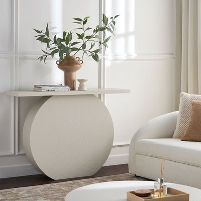 Circle Console Table – Luxury Modern Entryway Console with Pedestal Base for Stylish Hallway & Living Room Décor