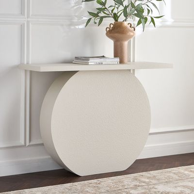 Circle Console Table – Luxury Modern Entryway Console with Pedestal Base for Stylish Hallway & Living Room Décor