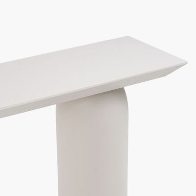 Gothic Console Table – Luxury Modern Entryway Console with Pillar Legs & Chamfered-Edge Design