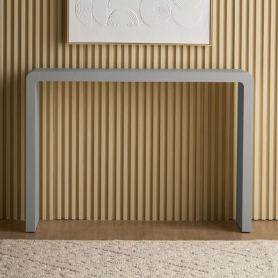Edgy Console Table – Luxury Modern Rectangle Entryway Table with Stylish Plaster Finish