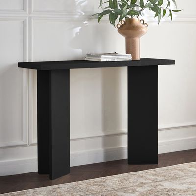 Whisper Console Table – Luxury Modern Entryway Console with Textured Finish & Pedestal Base
