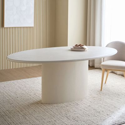 Luxury Pine 6-Seater Dining Table – Modern Oval Dining Table for Elegant Homes