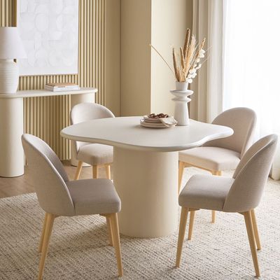 Modern Cloudy 4-Seater Dining Table – Luxury Small Dining Table with Pedestal Base