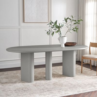 Pillar 6-Seater Dining Table – Modern Oval Dining Table with Stylish Pillar Leg Design