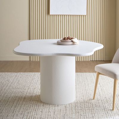 Cloudy 4-Seater Dining Table – Elegant Small Dining Table with Modern Wave-Inspired Design