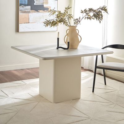 Core 4-Seater Dining Table – Modern Square Dining Table with Strong Central Base