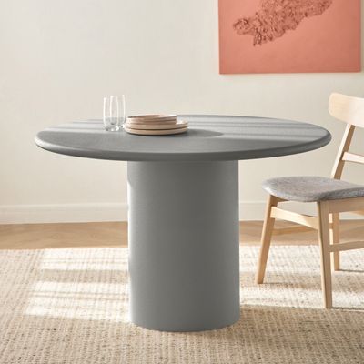 Willow 4-Seater Dining Table Grey – Modern Round Dining Table for Minimalist Homes