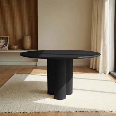Petal 4-Seater Dining Table – Elegant Round Dining Table with Modern Three-Leg Base