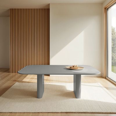 Breeze 6-Seater Dining Table – Modern Rectangular Dining Table with Dual-Leg Design