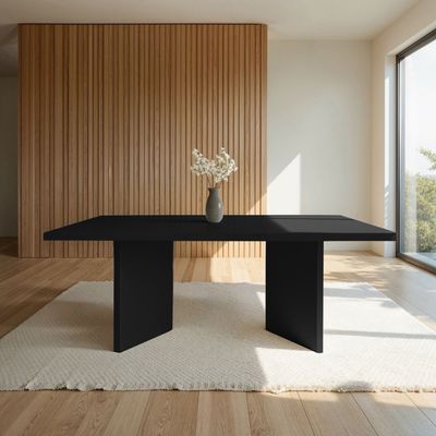 Whisper 8-Seater Dining Table – Luxury Large Dining Table with Twin Pedestal Base
