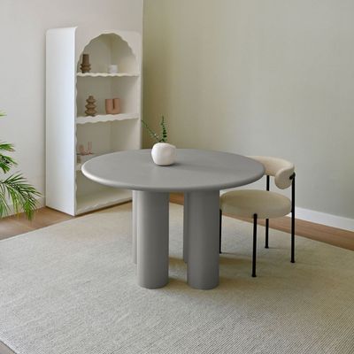 Ember 4-Seater Dining Table – Elegant Round Dining Table for Modern Family Living (Grey)