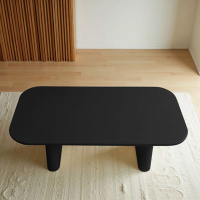 Breeze 6-Seater Dining Table – Modern Rectangular Dining Table with Dual-Leg Design (Black)