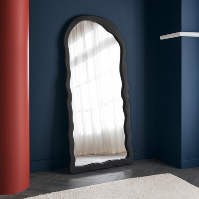 Luxury Ripple Leaner Mirror – Modern Decorative Arch Frame for Elegant Wall Décor (Black) Luxury Ripple Leaner Mirror – Modern Decorative Arch Frame for Elegant Wall Décor (Black)