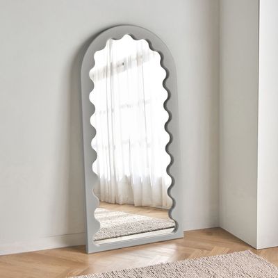 Premium Arch Leaner Mirror – Luxury Full-Length Floor Mirror for Modern Home Décor (Grey)