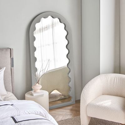 Premium Arch Leaner Mirror – Luxury Full-Length Floor Mirror for Modern Home Décor (Grey)