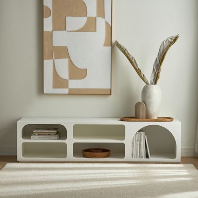 Float TV Unit – Elegant Modern Media Cabinet with Storage Shelves for Stylish Living Room Décor