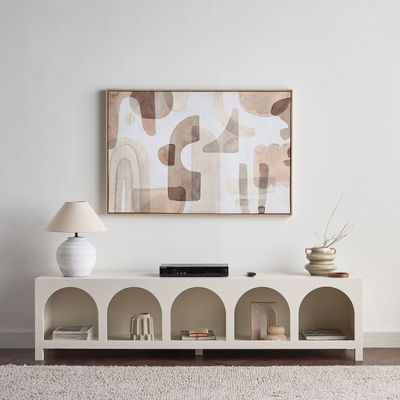 Haven TV Unit – Elegant Modern TV Stand with Arched Design & Spacious Storage for Living Rooms