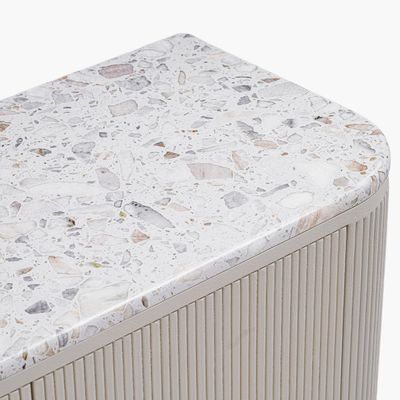 Dune Terrazzo Top Buffet – Premium Modern Sideboard Cabinet with Fluted Doors & Ample Storage