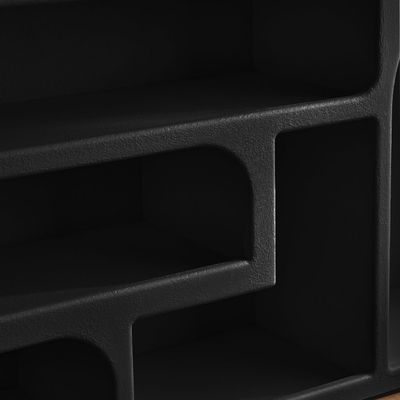 Float Buffet – Premium Modern Sideboard with Shelves for Elegant Dining Room & Home Storage (Black)