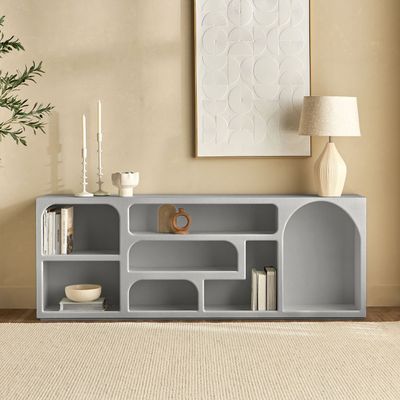 Float Buffet – Premium Modern Sideboard with Shelves for Elegant Dining Room & Home Storage (Grey)