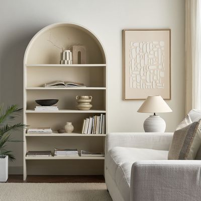 Haven Display Unit – Elegant Modern Shelf Cabinet with 5 Open Shelves for Living Room & Décor