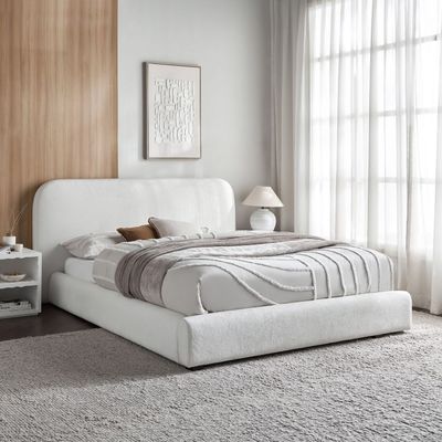 Luna Super King Bed 200x200 cm – Luxury Upholstered Bed with Elegant Headboard | Premium Wooden Bed Frame