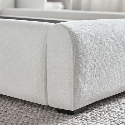 Luna Super King Bed 200x200 cm – Luxury Upholstered Bed with Elegant Headboard | Premium Wooden Bed Frame