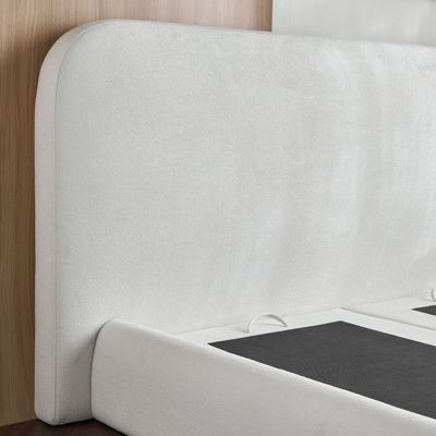 Luna Super King Bed 200x200 cm – Luxury Upholstered Bed with Elegant Headboard | Premium Wooden Bed Frame