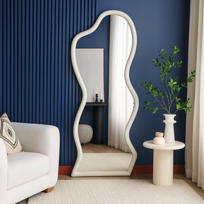 Cloudy Floor Mirror – Modern Leaner Mirror with Elegant MDF Frame | Luxury Full-Length Wall Mirror (Beige) Cloudy Floor Mirror – Modern Leaner Mirror with Elegant MDF Frame | Luxury Full-Length Wall Mirror (Beige)