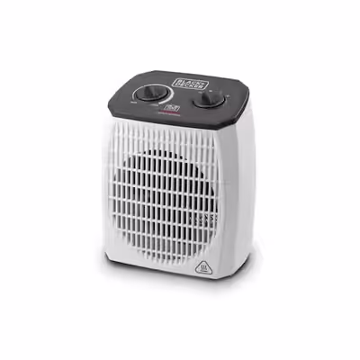 BLACK+DECKER Vertical Fan Heater,2000W, 2 Heat Settings, Cooling Fan, Auto Cutoff System, Safety Tip-Over Switch, White - HX310-B5