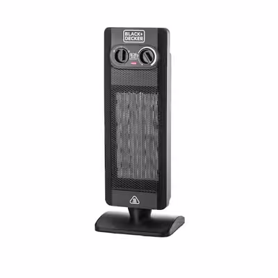BLACK+DECKER PTC Heater, 2000W Ceramic Fan Heating Element, 2 Heat Settings, Cooling Fan, Anti-Freeze Function, 80-Degree Rotating Function, Auto Cutoff System, Safety Tip-Over Switch, Black - HX340-B5