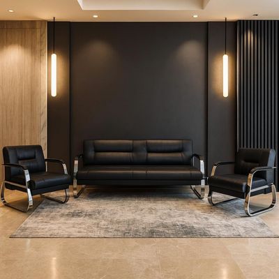 Luxury Faux Leather 5-Seater Sofa | Waterproof Breathable Sofa Set | PU Foam Protector & Comfort for Living Room, Home Furniture, Office, Apartment, Studio Room Sofa (Black)
 Luxury Faux Leather 5-Seater Sofa | Waterproof Breathable Sofa Set | PU Foam Protector & Comfort for Living Room, Home Furniture, Office, Apartment, Studio Room Sofa (Black)