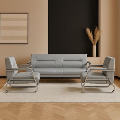 Luxury Faux Leather 5-Seater Sofa | Waterproof Breathable Sofa Set | PU Foam Protector & Comfort for Living Room, Home Furniture, Office, Apartment, Studio Room Sofa (Grey)
 Luxury Faux Leather 5-Seater Sofa | Waterproof Breathable Sofa Set | PU Foam Protector & Comfort for Living Room, Home Furniture, Office, Apartment, Studio Room Sofa (Grey)