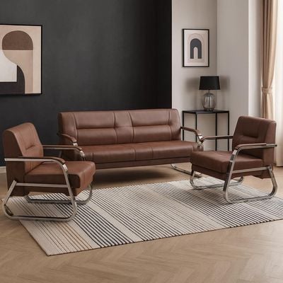 Luxury Faux Leather 5-Seater Sofa | Waterproof Breathable Sofa Set | PU Foam Protector & Comfort for Living Room, Home Furniture, Office, Apartment, Studio Room Sofa (Brown)
 Luxury Faux Leather 5-Seater Sofa | Waterproof Breathable Sofa Set | PU Foam Protector & Comfort for Living Room, Home Furniture, Office, Apartment, Studio Room Sofa (Brown)