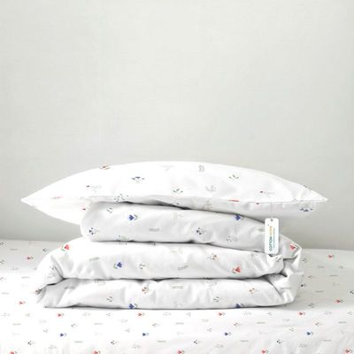 Cotton Home Premium Cotton 4PC Adult Comforter  Set Includes 1PC Comforter 160x220cm ,1 Fitted Sheet  120x200cm, and 2 Pillowsham 50x75+5cm , Peach Blossom 