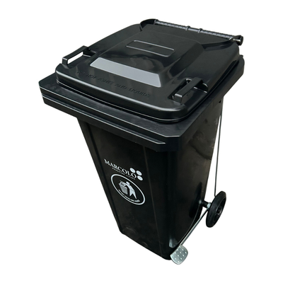 240L Side Pedal Dustbin – Heavy-Duty Outdoor Waste Bin with Wheels – UV & Weather Resistant – HDPE Plastic (Black)