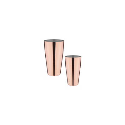 Premium  2-Pieces Set of Copper Plated  Boston Bar Shaker with weighted Base,  (20oz/60cl) & (28oz/80cl)