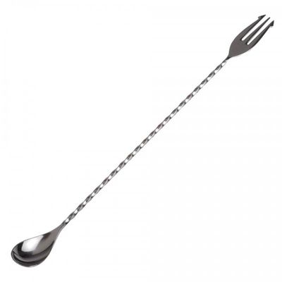 Stainless Steel Bar Spoon with Trident, (11"/30 cm)