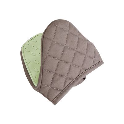 Silicone Oven Mitts Green & Brown (14cm x 14cm)