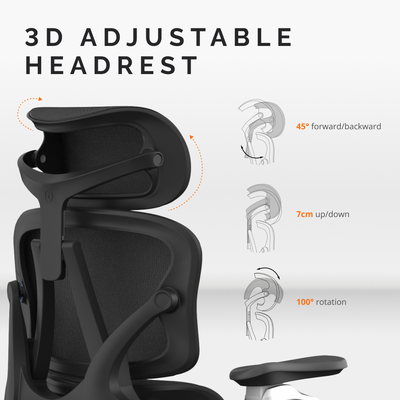 Ergonomic Office Chair - High-Back Mesh Design, 8D Armrests, Adjustable Lumbar Support & Footrest, One-Touch Zero Gravity Recline Technology - Executive Comfort for Long Work Hours