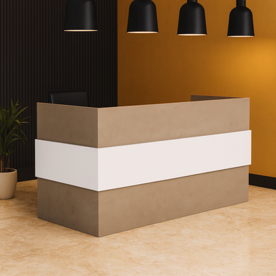 Modern Reception Desk | Premium Office Desk & Elegant Front Counter Table for Office, Hotels, Restaurants Furniture (White)
 Modern Reception Desk | Premium Office Desk & Elegant Front Counter Table for Office, Hotels, Restaurants Furniture (White)