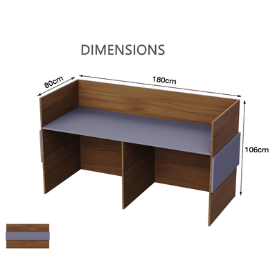 Modern Reception Desk | Premium Office Desk & Elegant Front Counter Table for Office, Hotels, Restaurants Furniture (Grey)
