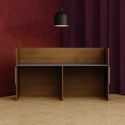 Modern Reception Desk | Premium Office Desk & Elegant Front Counter Table for Office, Hotels, Restaurants Furniture (Dust GREY)
