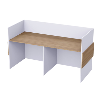 Modern Reception Desk | Premium Office Desk & Elegant Front Counter Table for Office, Hotels, Restaurants Furniture (Coco White)
