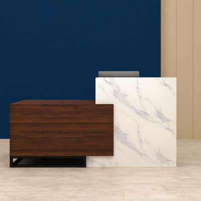 Executive Front Desk | Premium Office Counter Table | Management Box and Lockable Drawer | Reception Desk for Office, Hotels, Restaurants, Apartment Furniture 