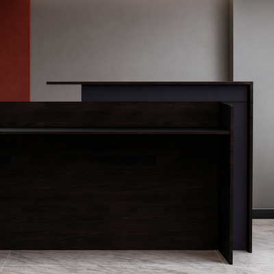 Luxury Front Desk | Elegant Office Counter Table | Space-Saving Reception Desk for Office, Hotels, Restaurants, Apartment Furniture (Black)